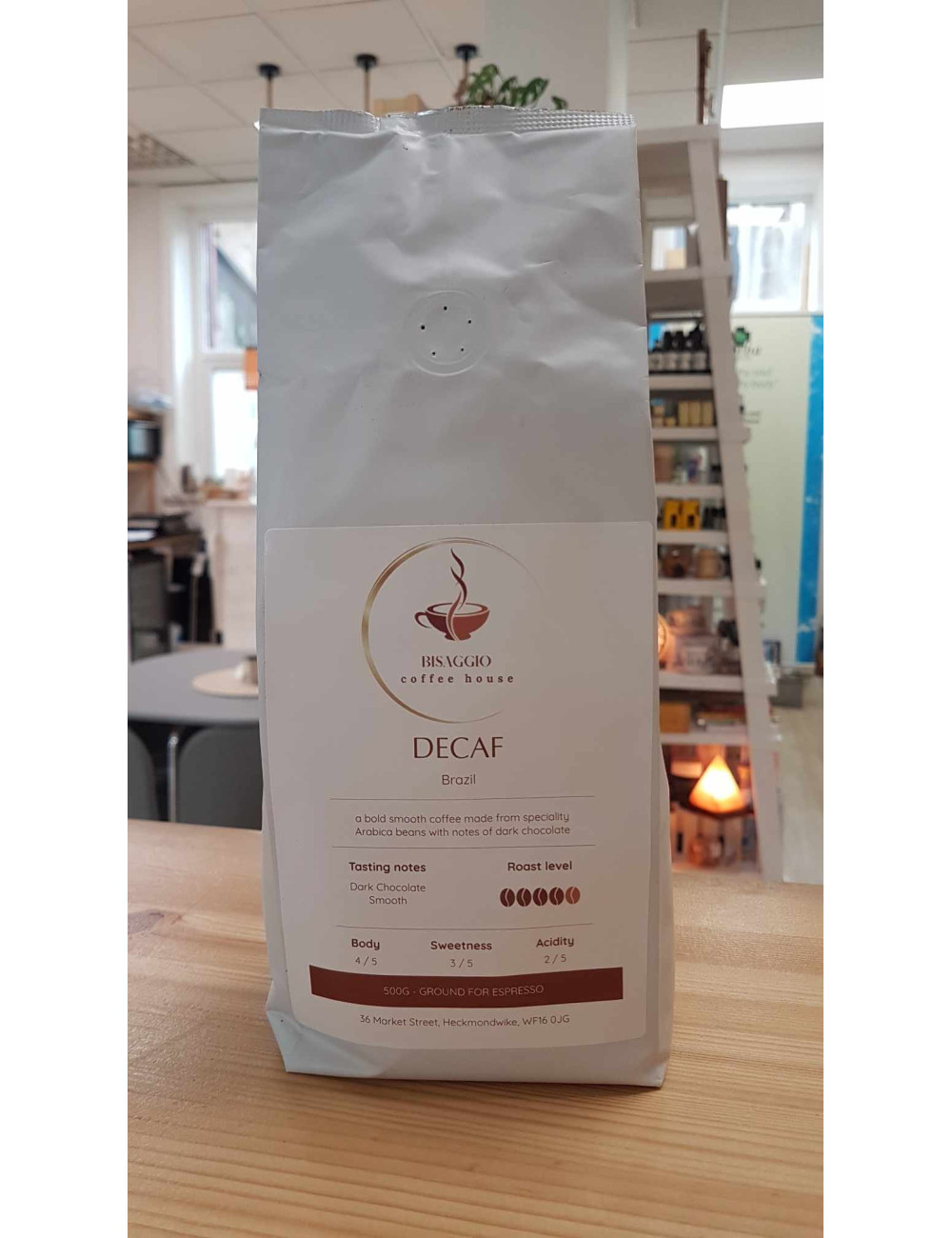 Bisaggio Coffee House, DECAF Brazil Coffee Ground 250g